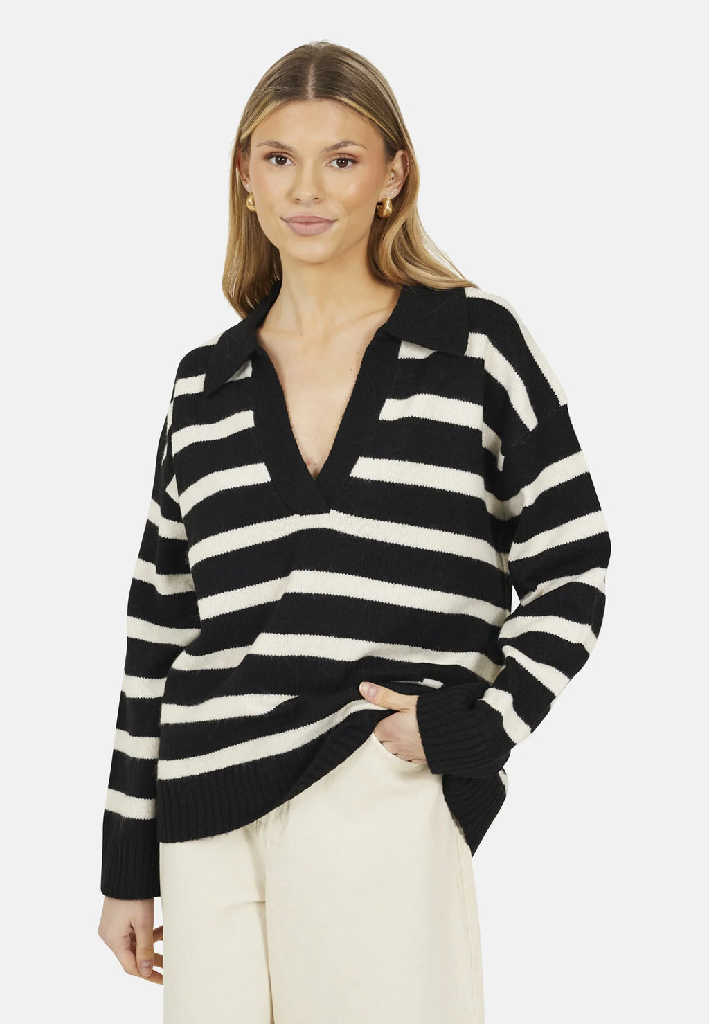Bernadine - Women's striped knit sweater