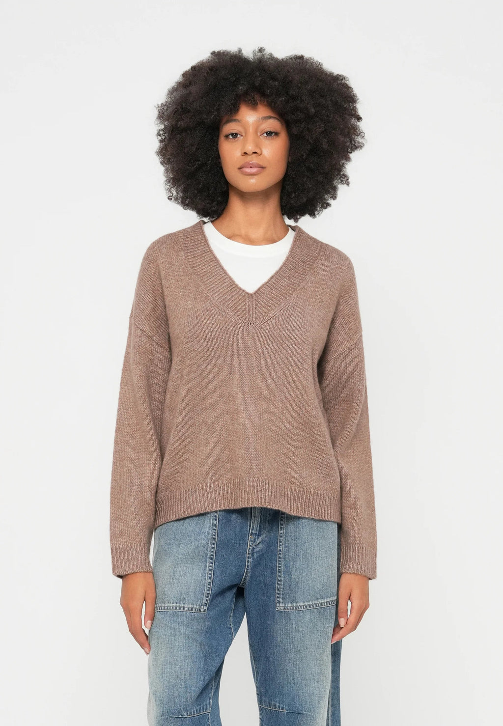 Aria - Women's soft knit V-neck sweater