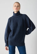 Dira - Plain knit sweater with a high neck
